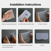 Q-tip Holder Wall Mounted for Cotton Swabs - Grey