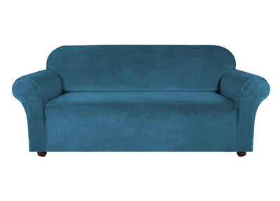 Velvet Sofa Slipcover - Teal Blue