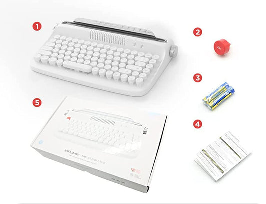 Wireless Keyboard, Retro Bluetooth Typewriter Keyboard