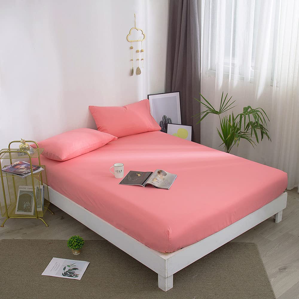 Fitted Bed Sheet - Light Pink