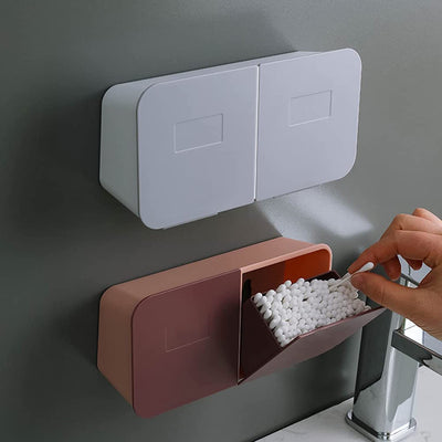 Q-tip Holder Wall Mounted for Cotton Swabs - Grey