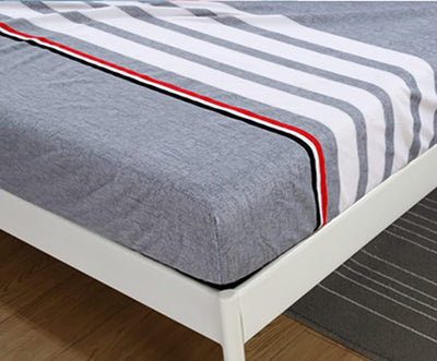 Fitted Bed Sheet - Grey Stripes