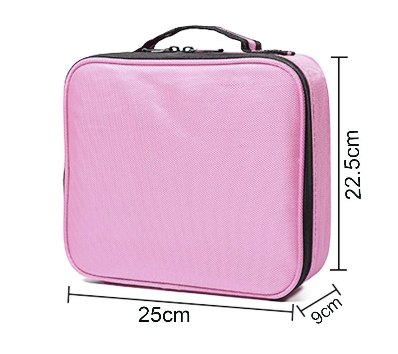 Cosmetic Storage Case with Adjustable Compartment (Light Pink)