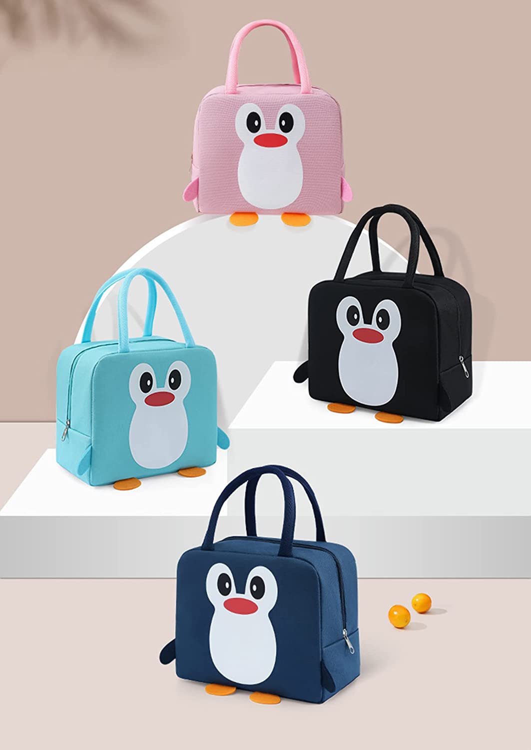 Penguin Printed Insulated Reusable Lunch Bag Tote Bag