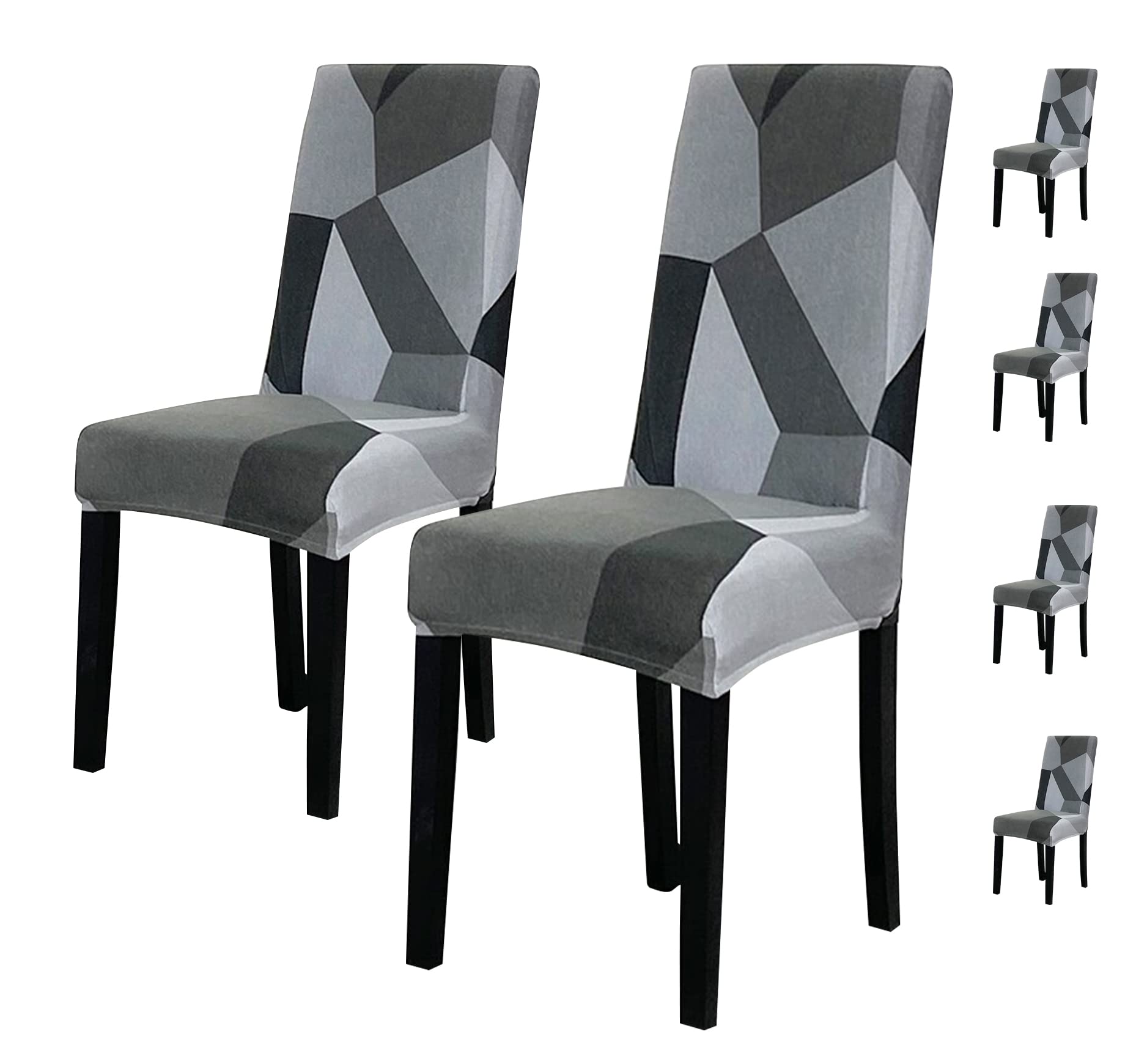 Elastic Chair Cover(Grey Dark Grey Prism)