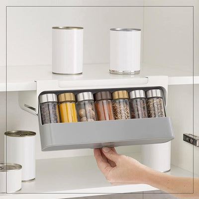 Kitchen Spice Rack With Wall Mounted Hanging