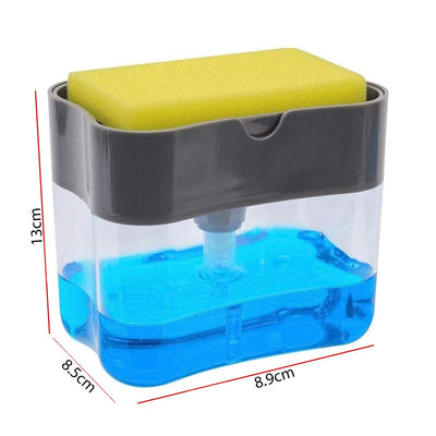 2-In-1 Double Layer Plastic Sponge Box With Liquid Soap Dispenser