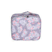 Cosmetic Storage Case with Adjustable Compartment (Grey Flamingo)