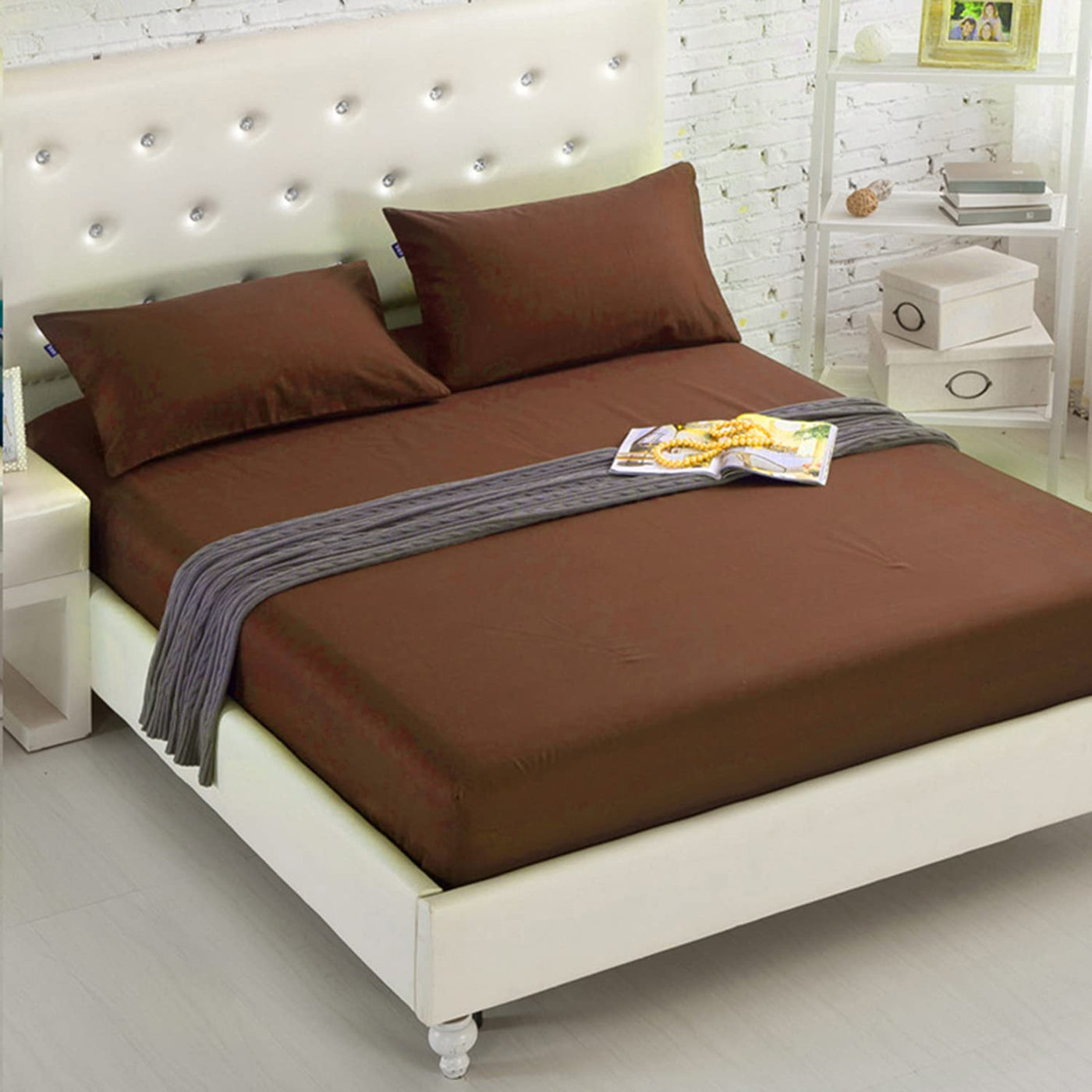 Fitted Bed Sheet - Rust Brown