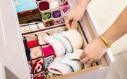 Innerwear Organizer 16+1 Compartment Non-Smell Non Woven Foldable Fabric Storage Box for Closet - Blue Polka
