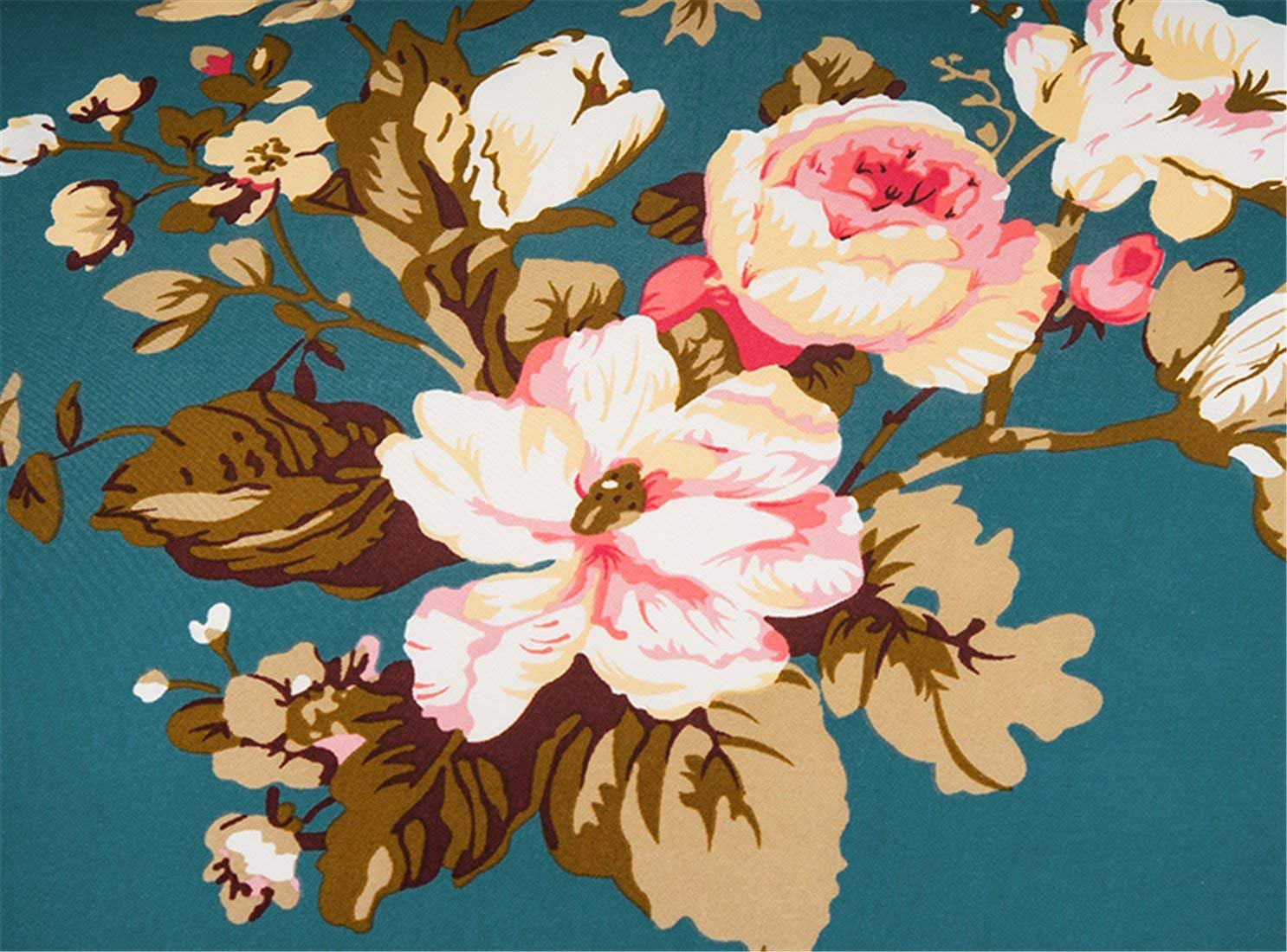 Printed Sofa Cover - Teal Blue Flower