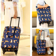 Shopping Cart with Wheels Oxford Fabric Trolley Bag