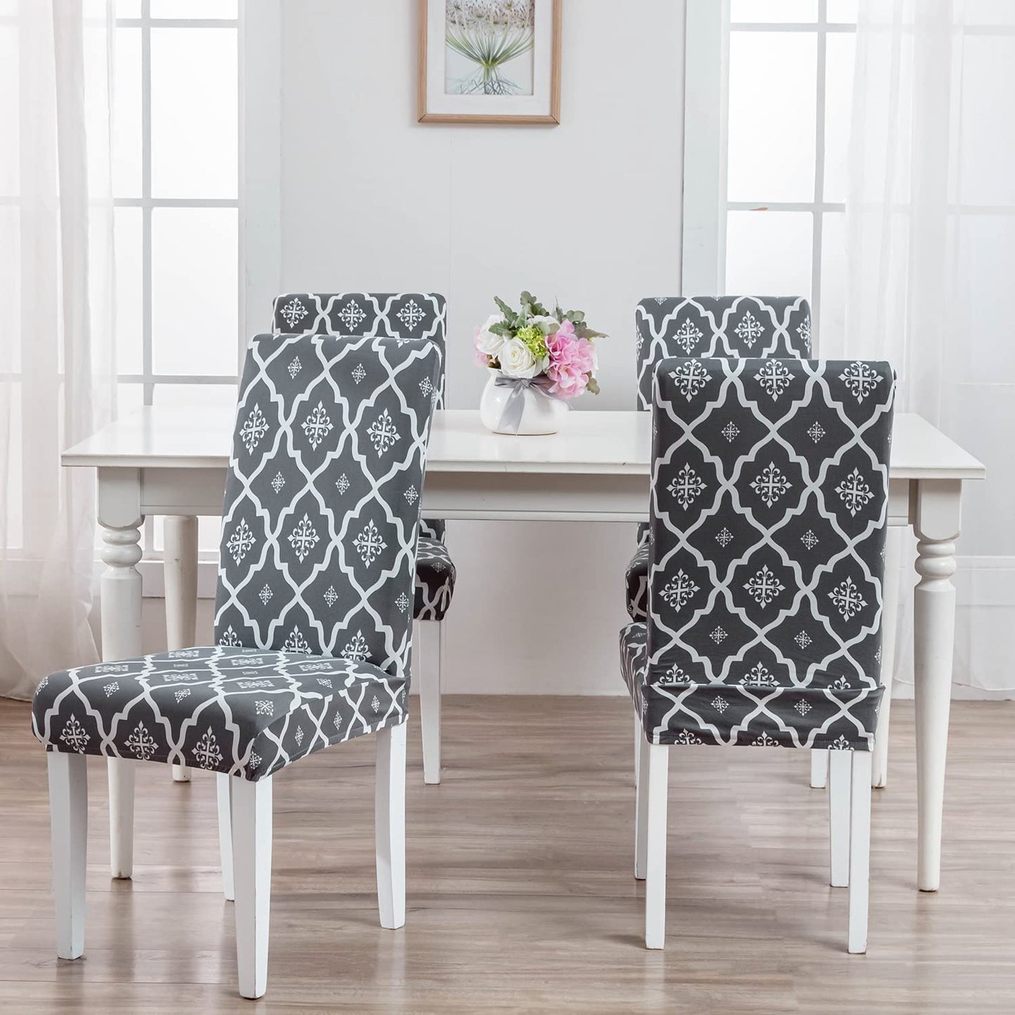 Elastic Chair Cover(Jaipur Grey)