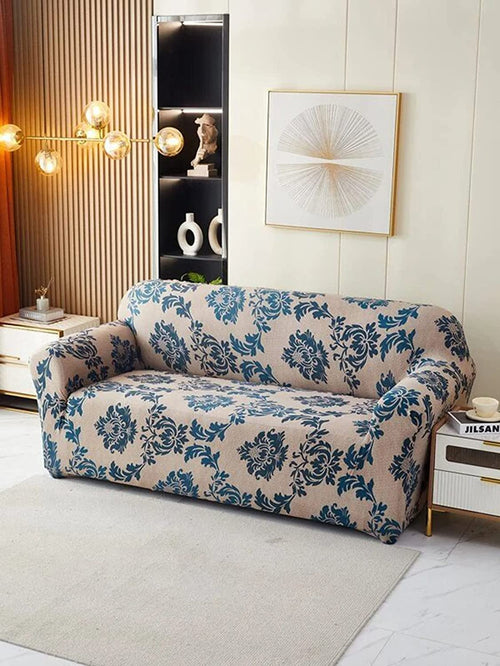 Universal Elastic Sofa Cover (Blue Demask)