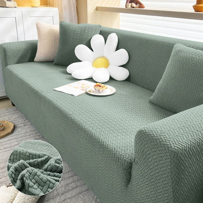 Universal Polar Fleece Fabric Sofa Cover(Pastel Green)