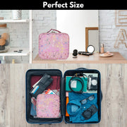 Cosmetic Storage Case with Adjustable Compartment (Pink Diamond)