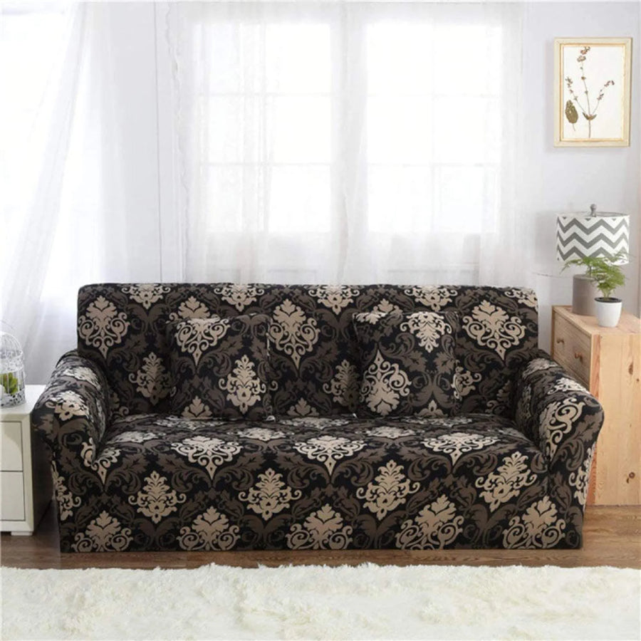 Universal Sofa Cover (Black/Brown Motif)