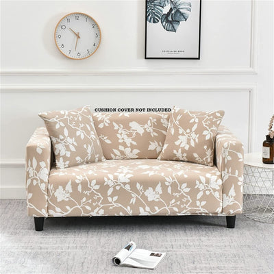 Universal Sofa Slipcover (Cream/White Flower)
