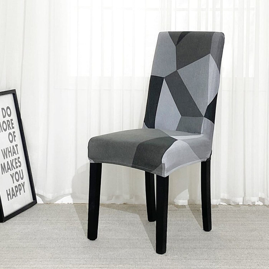 Elastic Chair Cover(Grey Dark Grey Prism)