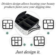 Cosmetic Storage Case with Adjustable Compartment (Silver Diamond)