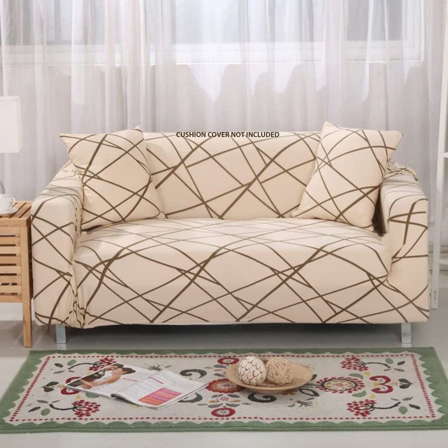 Universal ElastiC Sofa Cover (Beige Line)