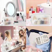 Set of 3 Clear Toiletry Bag Make up Bag