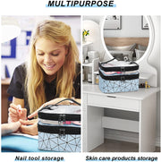 Makeup Bags Double Layer Travel Cosmetic Cases