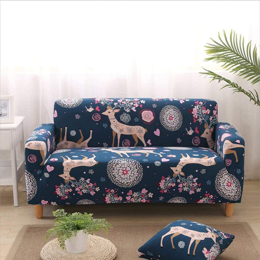 Universal Elastic Sofa Cover (Blue Deer)