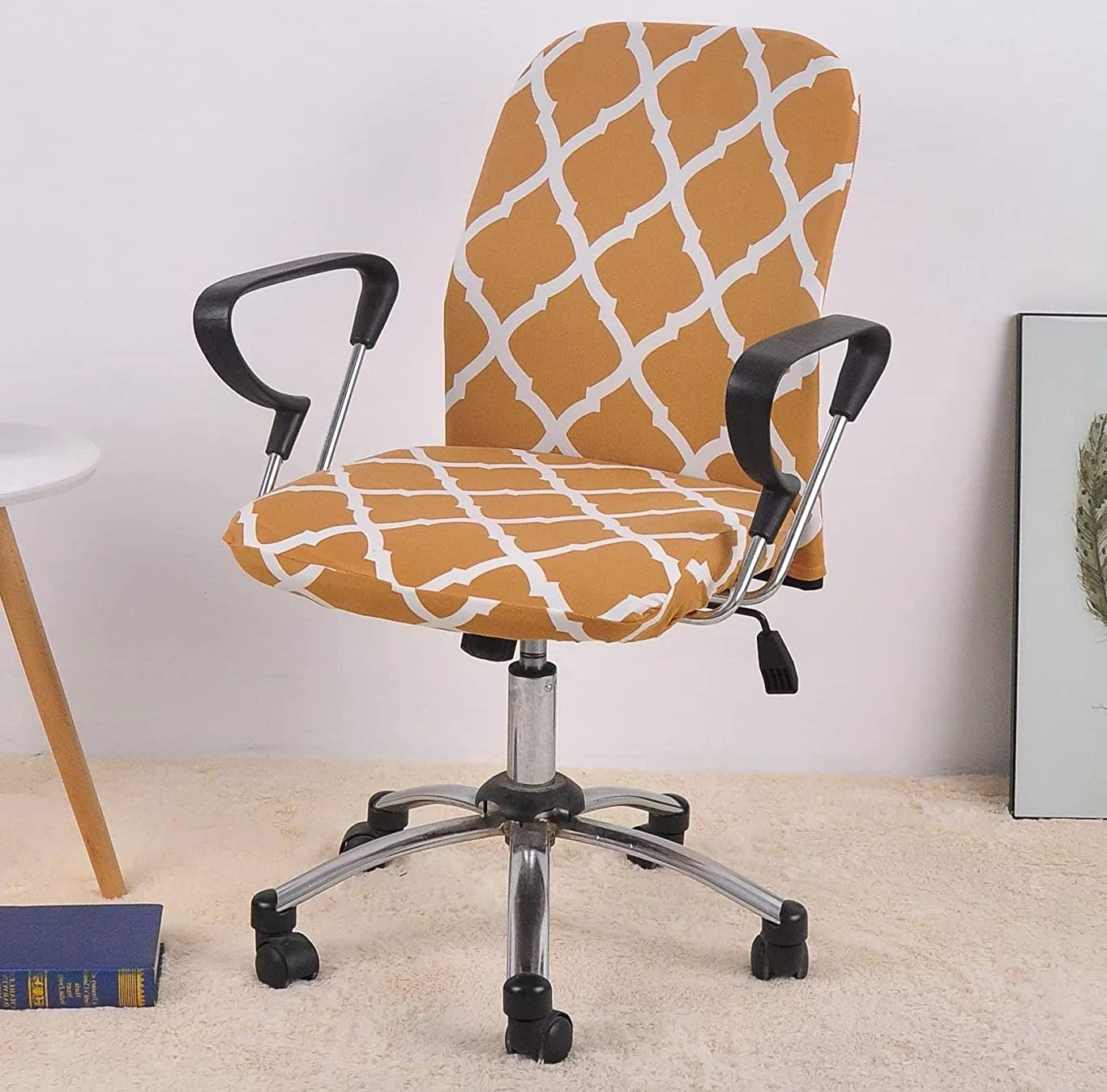 Computer Office Chair Cover (Beige Diamond)