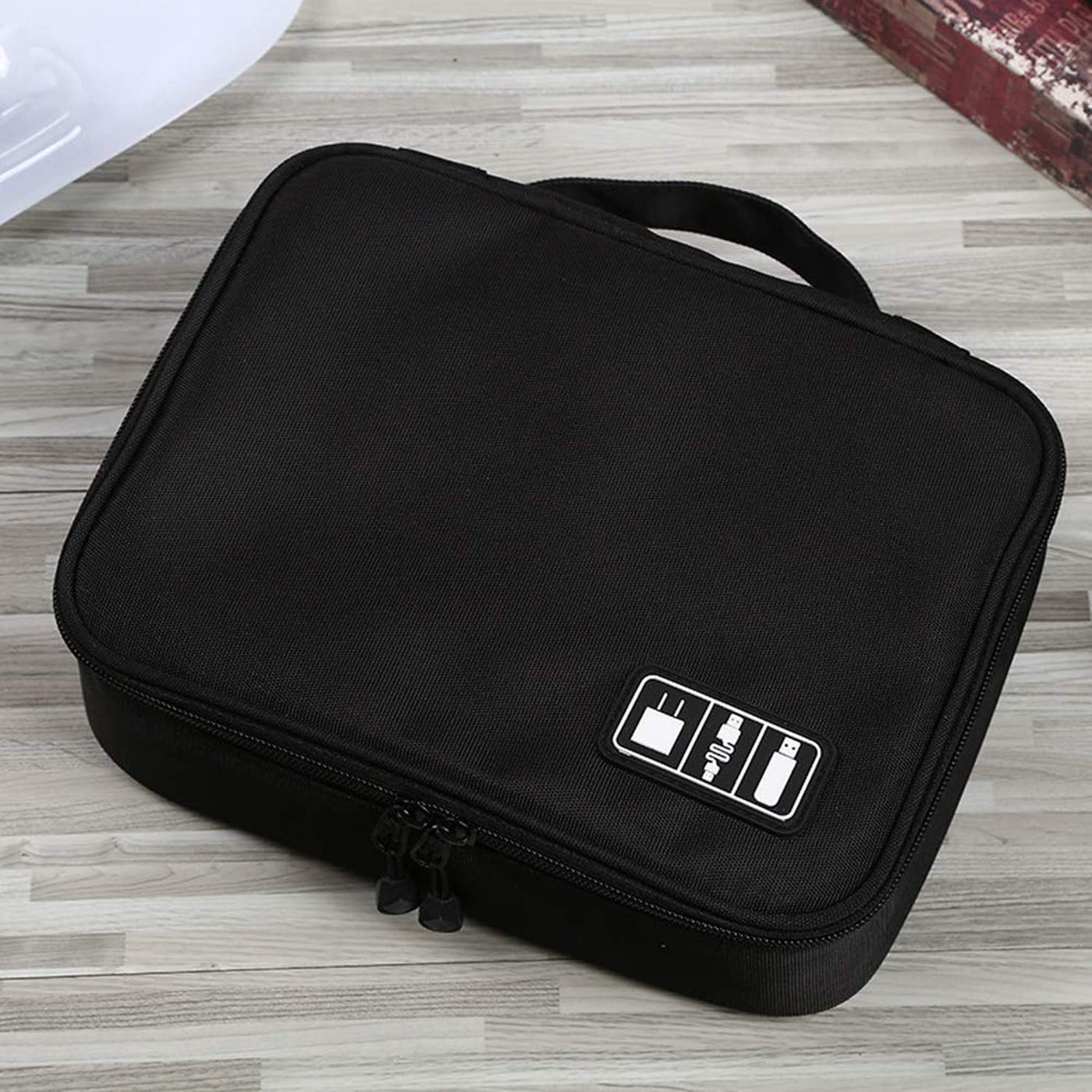 Electronics Accessories Organizer Bag, Universal Carry Travel Gadget Bag for Cables, Plug and More, Perfect Size Fits for Pad Phone Charger