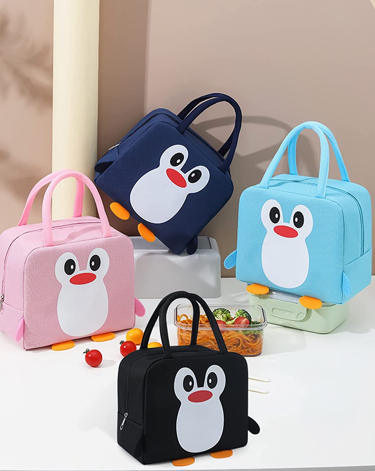 Penguin Printed Insulated Reusable Lunch Bag Tote Bag