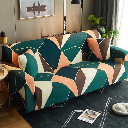 Universal Elastic Sofa Cover(Green Peach Prism)