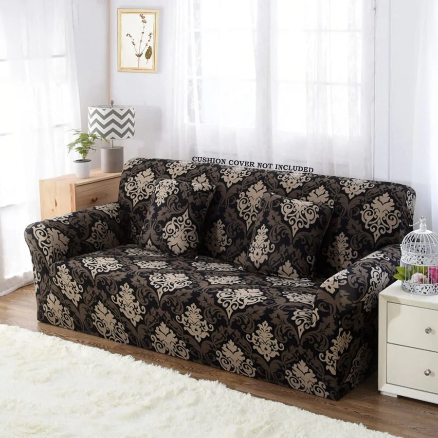 Universal Sofa Cover (Black/Brown Motif)