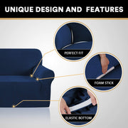 Jacquard Sofa Slipcover - Dark Blue