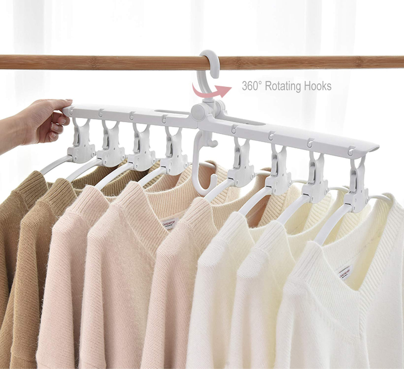 Multifunctional Clothes Hanger for Folding Nonslip Shirt Hangers Swivel 360 Hooks Clothing Hangers Space Saving Dress Hangers (Multicolor)