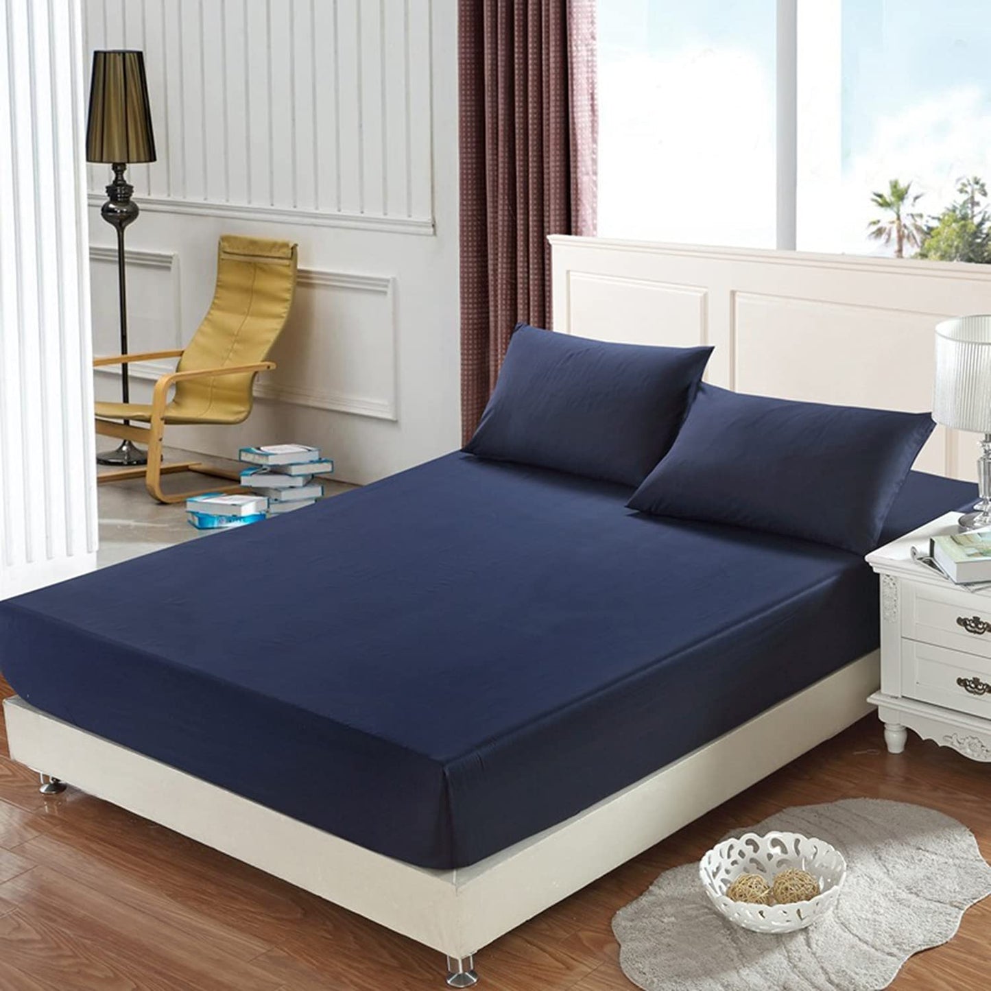 Fitted Bed Sheet - Dark Blue