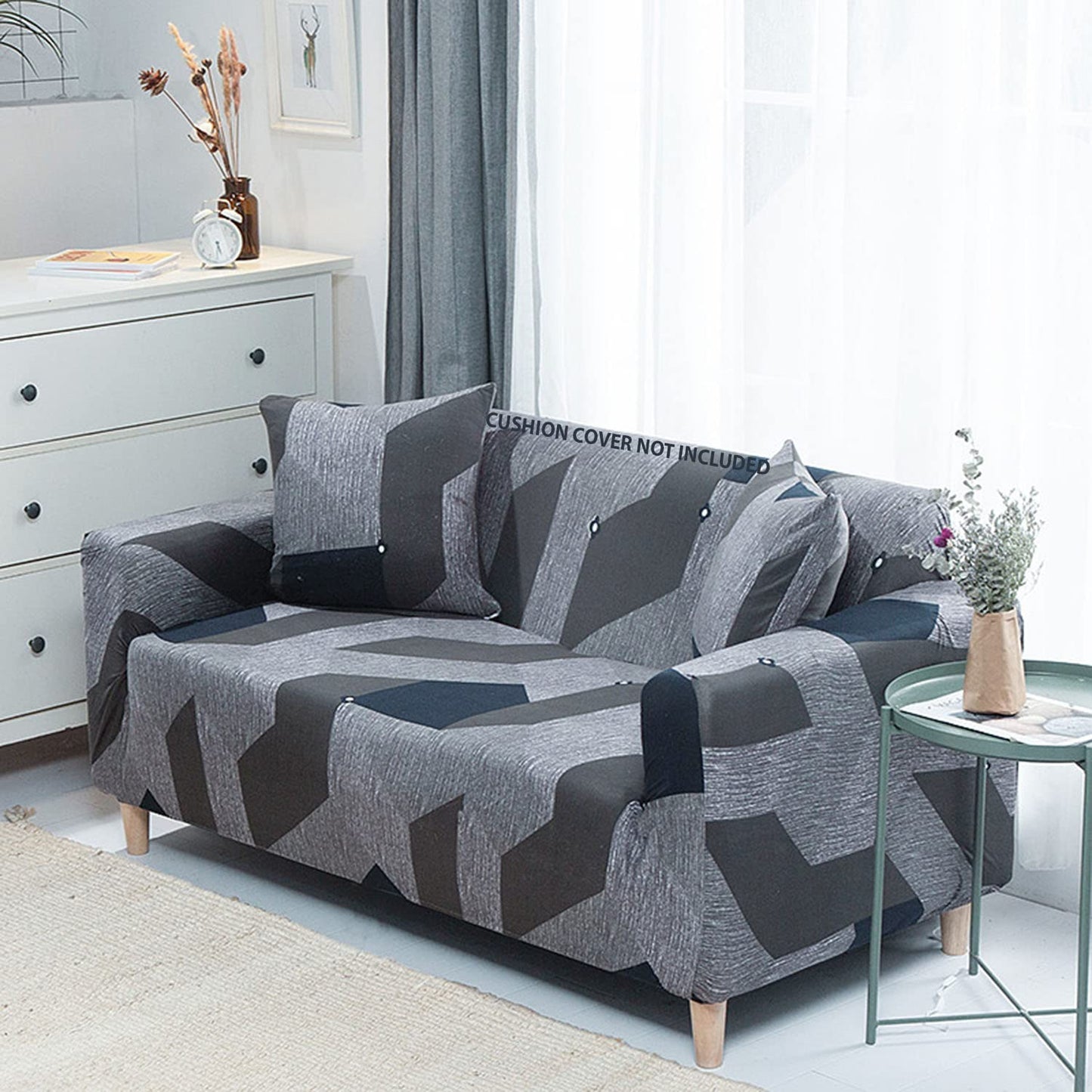 Universal Elastic Sofa Cover (Grey Prism)