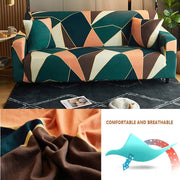 Universal Elastic Sofa Cover(Green Peach Prism)
