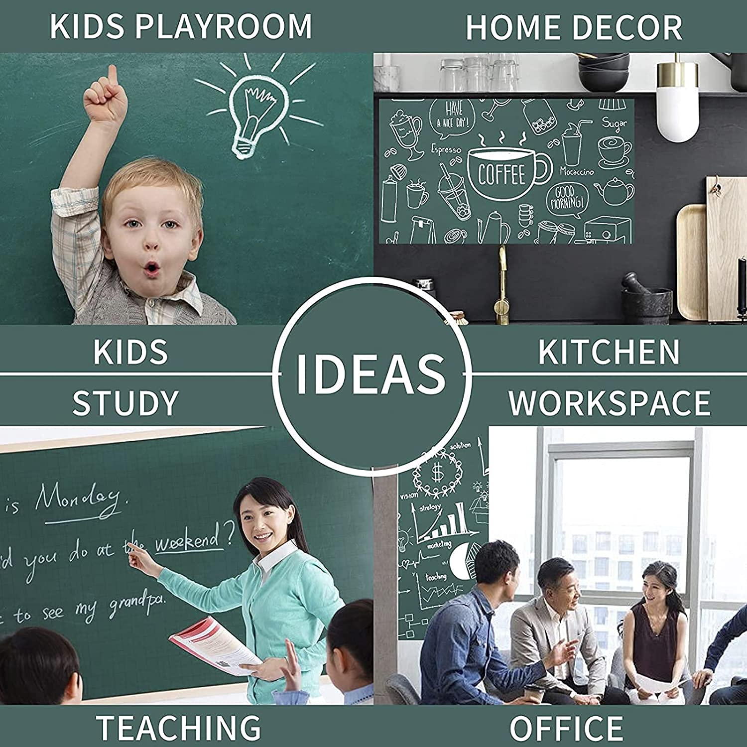 Green Board Vinyl Wall Sticker (45 X 200 cm)
