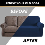 Jacquard Sofa Slipcover - Dark Blue