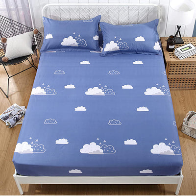 Fitted Bed Sheet - Blue Cloud