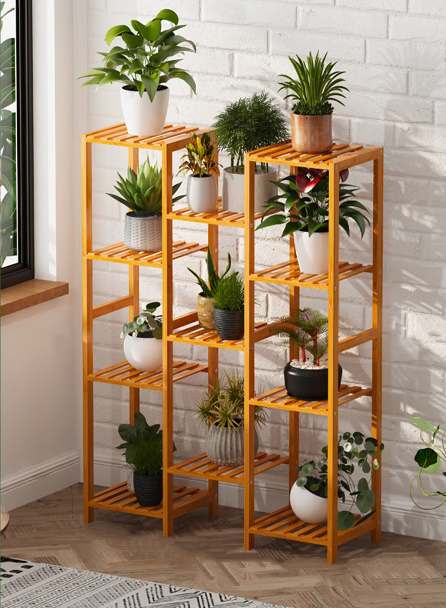 Wooden Plant Stands for Indoor Plants - brown