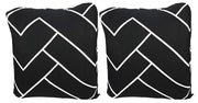 Printed Sofa Cover - Black Herringbone