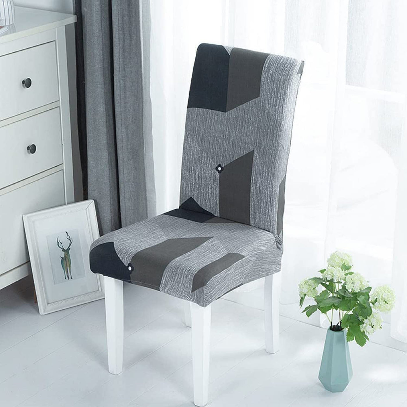 Elastic Chair Cover(Grey Prism)