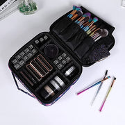 Cosmetic Storage Case with Adjustable Compartment (Grey Flamingo)