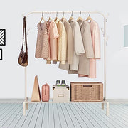 Metal Garment Rack with Top Rod and Lower Storage Shelf Clothes Rack 6 Hooks(150x117cm)
