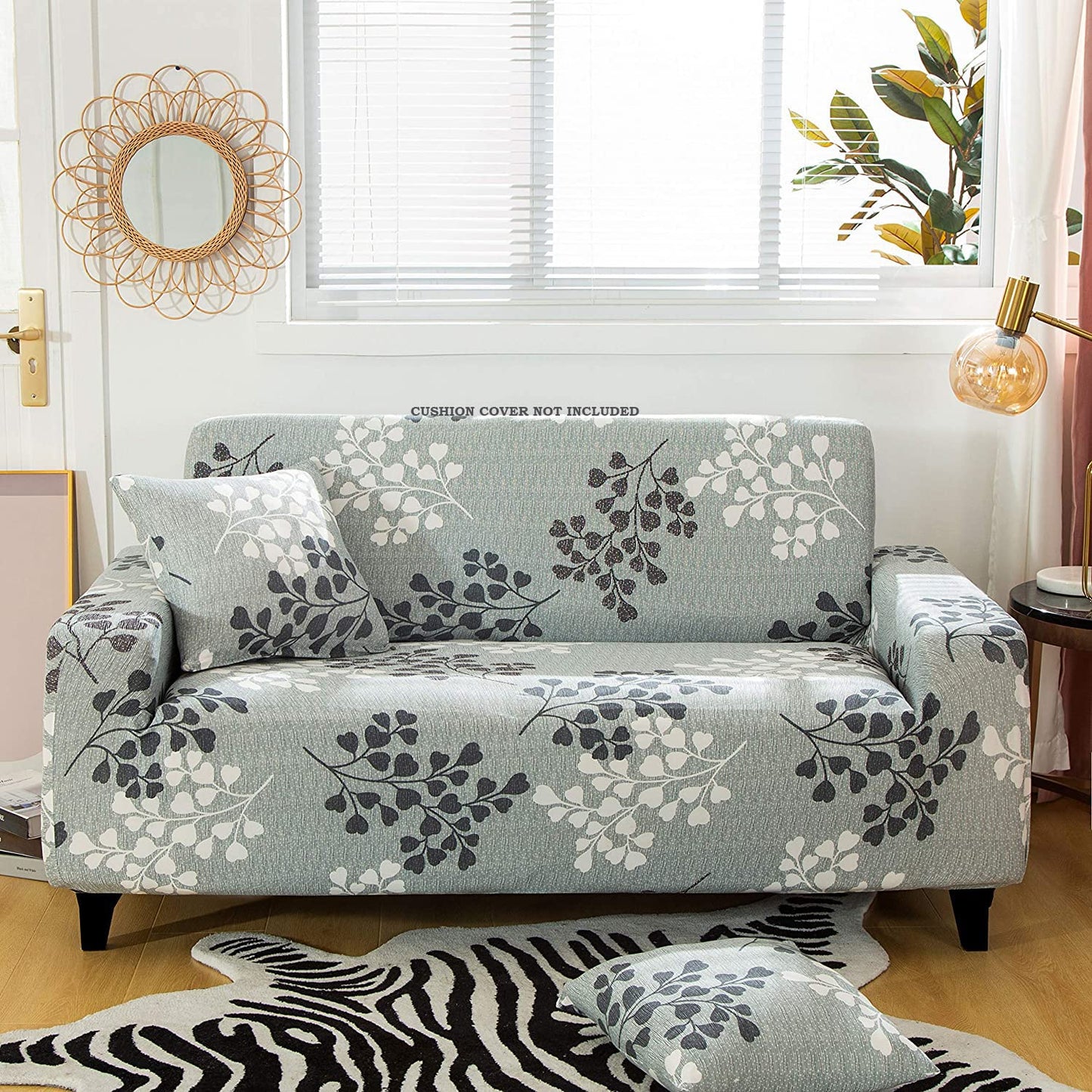 Universal Sofa Slipcover (Grey Petals)