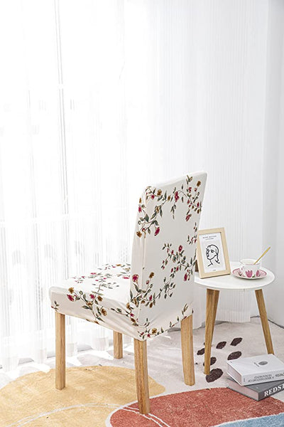 Printed Chair Cover - Beige Tulip