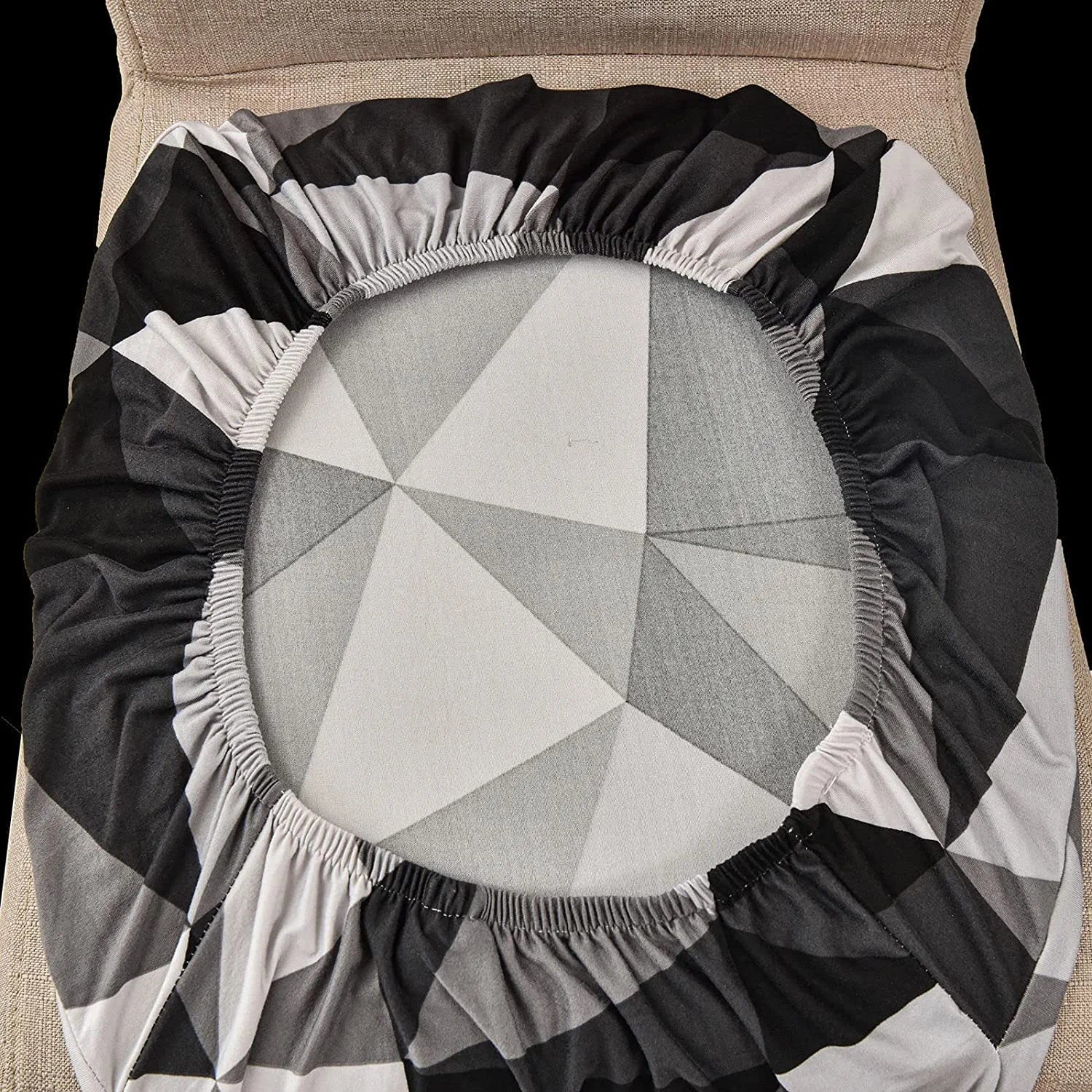 Elastic Chair Cover Stretch-Black Triangle