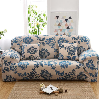 Universal Elastic Sofa Cover (Blue Demask)